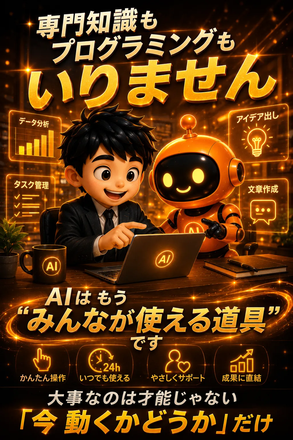 専門知識もプログラミングもいりません